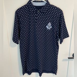 Fairway & Greene Blue Polka Dot Polo - Medium